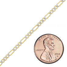 Load image into Gallery viewer, Bulk / Spooled Classic Figaro Chain in 14K Two Tone Gold (1.80 mm - 3.00 mm)
