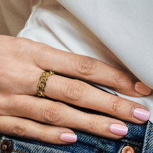 Load image into Gallery viewer, Fulton St. Figaro Chain Ring in Gold Filled