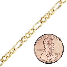 Load image into Gallery viewer, Bulk / Spooled Classic Figaro Semi-Solid Chain in 14K Yellow Gold (1.80 mm - 6.60 mm)