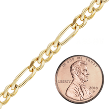 Load image into Gallery viewer, Bulk / Spooled Classic Figaro Semi-Solid Chain in 14K Yellow Gold (1.80 mm - 6.60 mm)