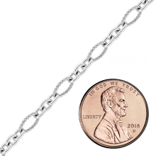Load image into Gallery viewer, Bulk / Spooled Figaro Baroque Twist Cable Chain in Sterling Silver (3.00 mm - 7.40 mm)