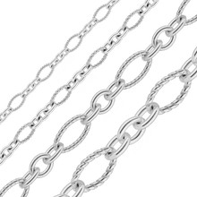 Load image into Gallery viewer, Bulk / Spooled Figaro Baroque Twist Cable Chain in Sterling Silver (3.00 mm - 7.40 mm)