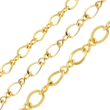 Load image into Gallery viewer, Bulk / Spooled Figure Eight Chain in 14K Yellow Gold (2.30 mm - 3.70 mm)