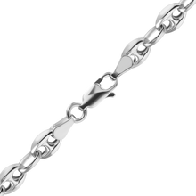 Load image into Gallery viewer, Greenwich Village Puffed Mariner Link Semi-Solid Chain Necklace in Sterling Silver