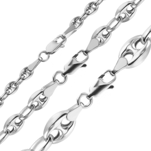 Load image into Gallery viewer, Greenwich Village Puffed Mariner Link Semi-Solid Chain Necklace in Sterling Silver