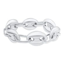 Load image into Gallery viewer, Greenwich Village Puffed Mariner Link Chain Ring in Sterling Silver