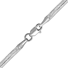 Load image into Gallery viewer, Flexible Hudson Herringbone Chain Anklet in Sterling Silver