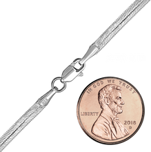 Load image into Gallery viewer, Flexible Hudson Herringbone Chain Anklet in Sterling Silver