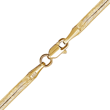 Load image into Gallery viewer, Finished Flexible Herringbone Bracelet in Sterling Silver 18K Yellow Gold Finish (2.70 mm - 4.50 mm)