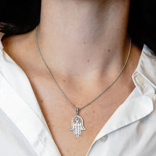Load image into Gallery viewer, ITI NYC Hamsa Filigree Pendant in Sterling Silver