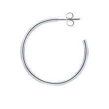 Load image into Gallery viewer, Round Tube Hoop Earring with Post in Sterling Silver (2 mm)