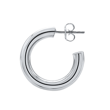 Load image into Gallery viewer, Round Tube Hoop Earring with Post in Sterling Silver (4 mm)