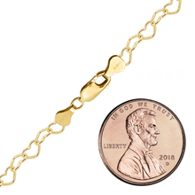 Load image into Gallery viewer, Finished Classic Heart Anklet in 14K Gold-Filled