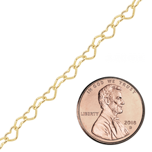 Load image into Gallery viewer, Bulk / Spooled Classic Heart Chain in 14K Gold-Filled (2.80 mm - 3.50 mm)