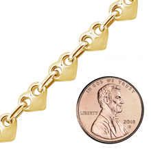Load image into Gallery viewer, Bulk / Spooled Puffed Heart Chain in 14K Yellow Gold (4.30 mm - 8.00 mm)