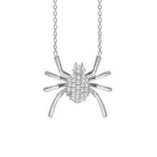 Load image into Gallery viewer, Spider Necklace in Sterling Silver (18 x 19 mm)