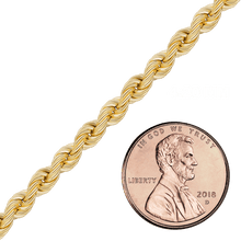 Load image into Gallery viewer, Bulk / Spooled Handmade Solid Rope Chain in 14K Yellow Gold (2.20 mm - 6.30 mm)