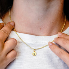 Load image into Gallery viewer, ITI NYC Initial Pendants with Black Enamel in Sterling Silver (11mm) (100% Polished with Bail - Includes CZ)