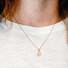 Load image into Gallery viewer, ITI NYC Initial Pendants with Black Enamel in Sterling Silver (11mm) (100% Polished with Bail - Includes CZ)