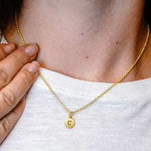 Load image into Gallery viewer, ITI NYC Initial Pendants with Black Enamel in Sterling Silver (11mm) (100% Polished with Bail - Includes CZ)