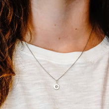 Load image into Gallery viewer, ITI NYC Initial Pendants with Black Enamel in Sterling Silver (11mm) (100% Polished with Bail - Includes CZ)