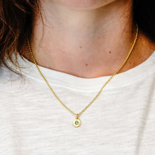 Load image into Gallery viewer, ITI NYC Initial Pendants with Black Enamel in Sterling Silver (11mm) (100% Polished with Bail - Includes CZ)