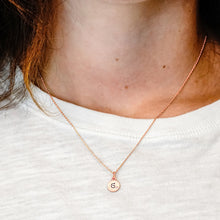 Load image into Gallery viewer, ITI NYC Initial Pendants with Black Enamel in Sterling Silver (11mm) (100% Polished with Bail - Includes CZ)