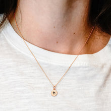 Load image into Gallery viewer, ITI NYC Initial Pendants with Black Enamel in Sterling Silver (11mm) (100% Polished with Bail - Includes CZ)