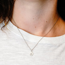 Load image into Gallery viewer, ITI NYC Initial Pendants with Black Enamel in Sterling Silver (11mm) (100% Polished with Bail - Includes CZ)