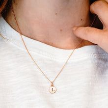 Load image into Gallery viewer, ITI NYC Initial Pendants with Black Enamel in Sterling Silver (11mm) (100% Polished with Bail - Includes CZ)