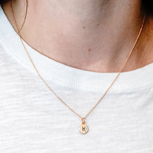 Load image into Gallery viewer, ITI NYC Initial Pendants with Black Enamel in Sterling Silver (11mm) (100% Polished with Bail - Includes CZ)