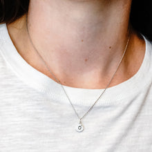 Load image into Gallery viewer, ITI NYC Initial Pendants with Black Enamel in Sterling Silver (11mm) (100% Polished with Bail - Includes CZ)