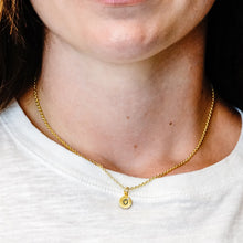 Load image into Gallery viewer, ITI NYC Initial Pendants with Black Enamel in Sterling Silver (11mm) (100% Polished with Bail - Includes CZ)