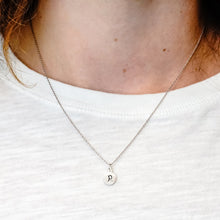 Load image into Gallery viewer, ITI NYC Initial Pendants with Black Enamel in Sterling Silver (11mm) (100% Polished with Bail - Includes CZ)