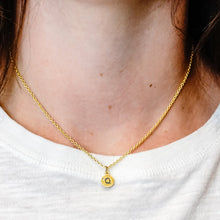 Load image into Gallery viewer, ITI NYC Initial Pendants with Black Enamel in Sterling Silver (11mm) (100% Polished with Bail - Includes CZ)