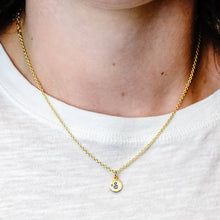 Load image into Gallery viewer, ITI NYC Initial Pendants with Black Enamel in Sterling Silver (11mm) (100% Polished with Bail - Includes CZ)