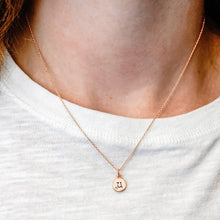 Load image into Gallery viewer, ITI NYC Initial Pendants with Black Enamel in Sterling Silver (11mm) (100% Polished with Bail - Includes CZ)