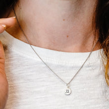 Load image into Gallery viewer, ITI NYC Initial Pendants with Black Enamel in Sterling Silver (11mm) (100% Polished with Bail - Includes CZ)