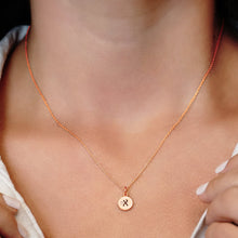 Load image into Gallery viewer, ITI NYC Initial Pendants with Black Enamel in Sterling Silver (11mm) (100% Polished with Bail - Includes CZ)