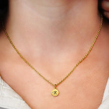 Load image into Gallery viewer, ITI NYC Initial Pendants with Black Enamel in Sterling Silver (11mm) (100% Polished with Bail - Includes CZ)