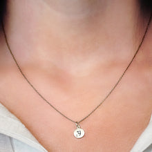 Load image into Gallery viewer, ITI NYC Initial Pendants with Black Enamel in Sterling Silver (11mm) (100% Polished with Bail - Includes CZ)