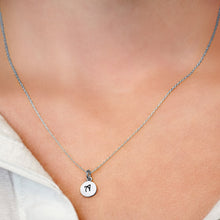 Load image into Gallery viewer, ITI NYC Initial Pendants with Black Enamel in 14K Gold (11mm) (100% Polished with Bail)