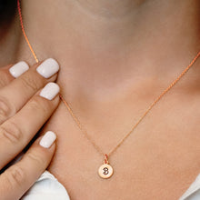 Load image into Gallery viewer, ITI NYC Initial Pendants with Black Enamel in Sterling Silver (11mm) (100% Polished with Bail)