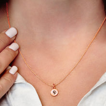 Load image into Gallery viewer, ITI NYC Initial Pendants with Black Enamel in Sterling Silver (11mm) (100% Polished with Bail)