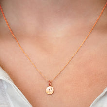 Load image into Gallery viewer, ITI NYC Initial Pendants with Black Enamel in Sterling Silver (11mm) (100% Polished with Bail)