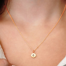 Load image into Gallery viewer, ITI NYC Initial Pendants with Black Enamel in Sterling Silver (11mm) (100% Polished with Bail)