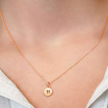 Load image into Gallery viewer, ITI NYC Initial Pendants with Black Enamel in Sterling Silver (11mm) (100% Polished with Bail)