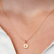 Load image into Gallery viewer, ITI NYC Initial Pendants with Black Enamel in Sterling Silver (11mm) (100% Polished with Bail)