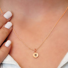 Load image into Gallery viewer, ITI NYC Initial Pendants with Black Enamel in Sterling Silver (11mm) (100% Polished with Bail)