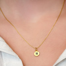 Load image into Gallery viewer, ITI NYC Initial Pendants with Black Enamel in Sterling Silver (11mm) (100% Polished with Bail)